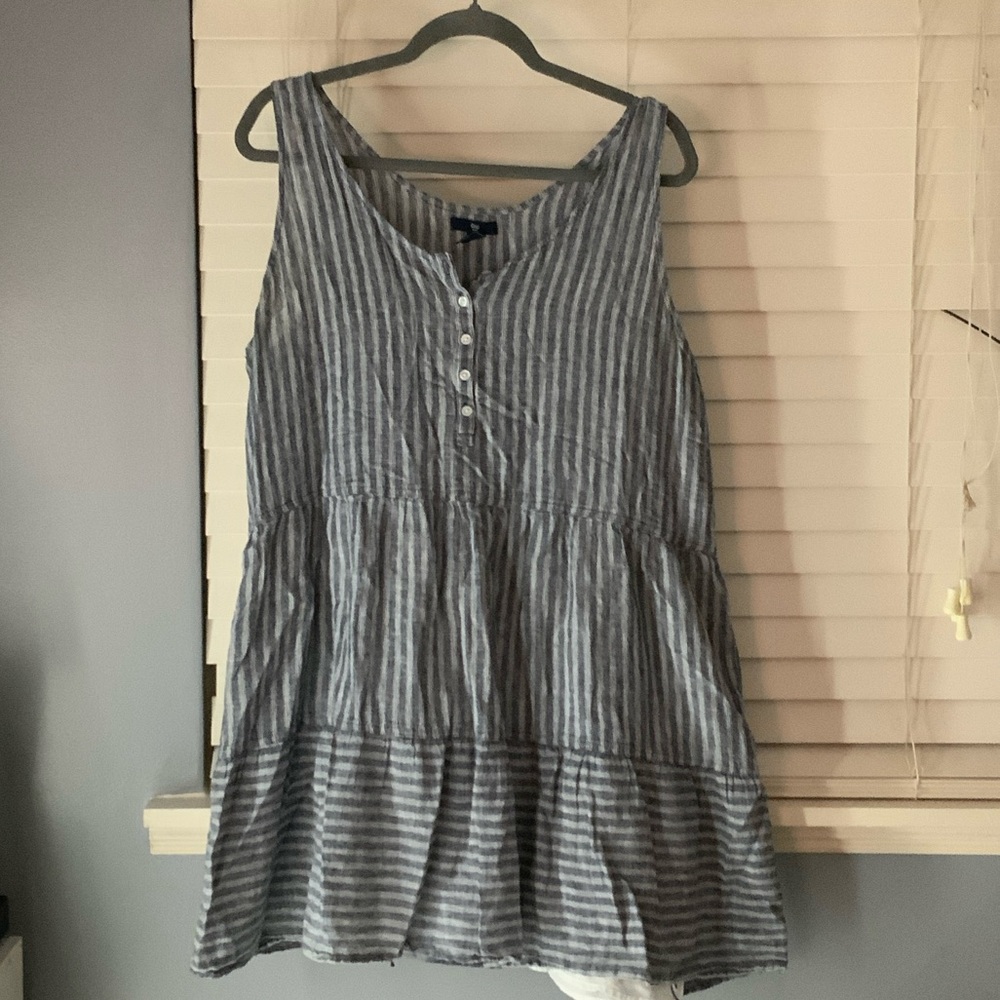 GAP Gray Striped Sleeveless Tunic